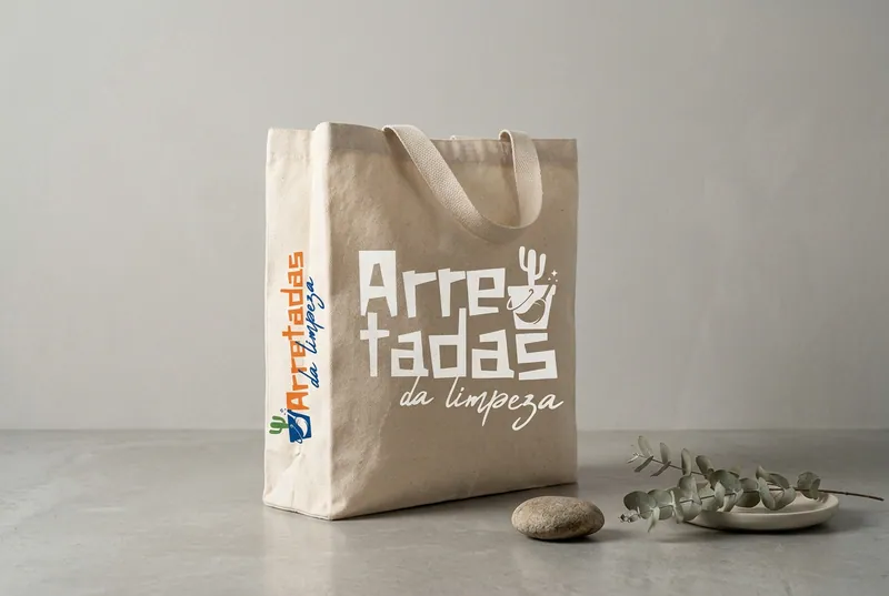 Ecobag com o logotipo Arretadas da Limpeza