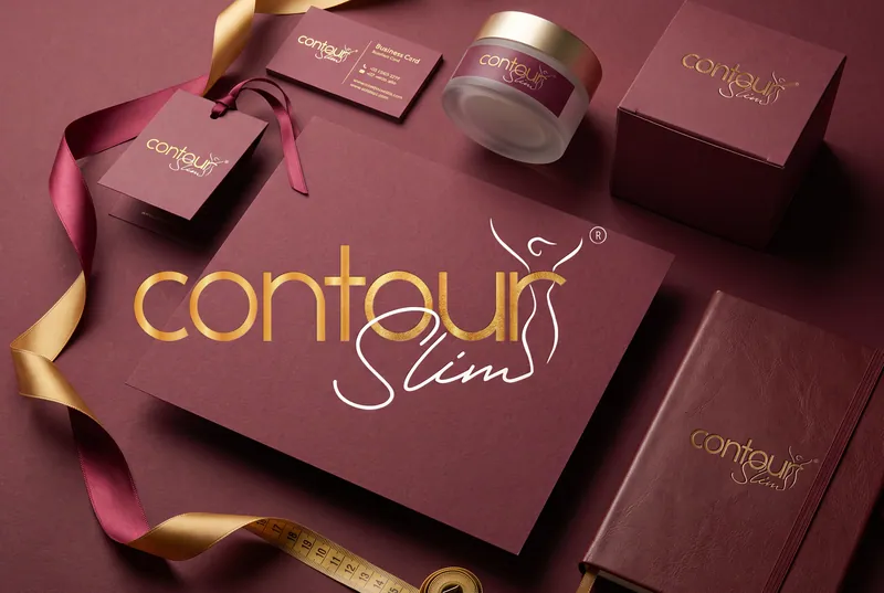 Kit de embalagens Contour Slim com caixa, cartões e pote