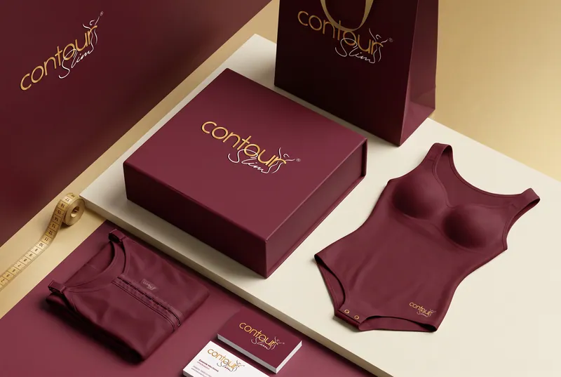 Caixa Contour Slim aberta com peça modeladora