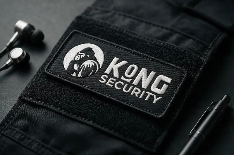 Patch bordado Kong Security em colete tático