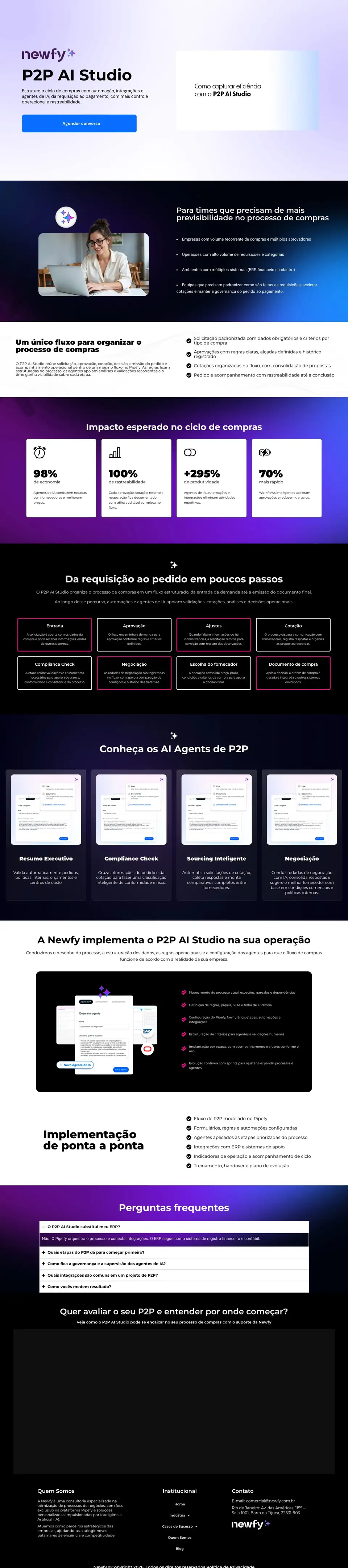 Página inicial do site P2P AI Studio