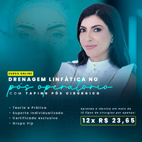 Drenagem linfática no pós-operatório com retrato feminino