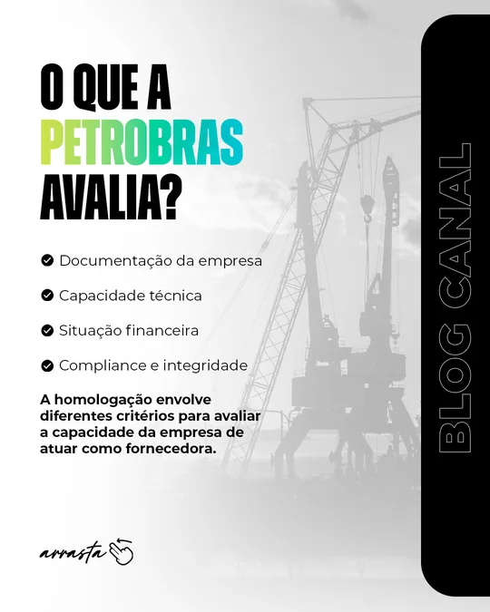 “O que a Petrobras avalia?” com lista de critérios