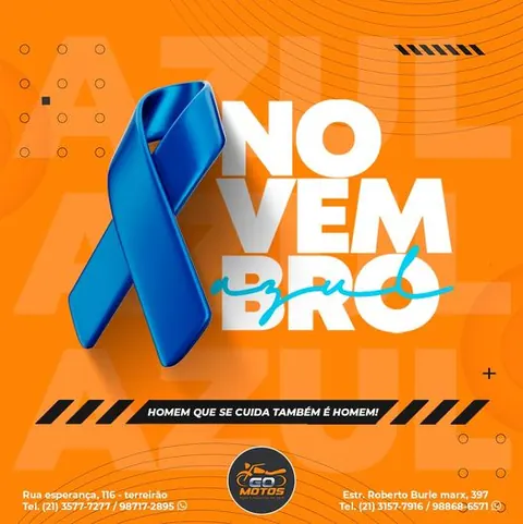 Go Motos: Novembro Azul com laço azul