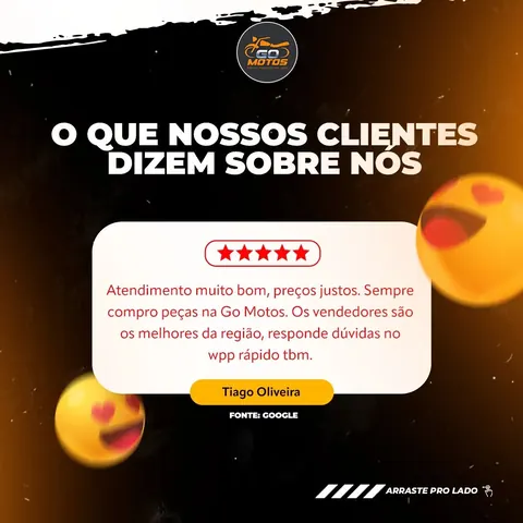 Go Motos: “O que nossos clientes dizem sobre nós” com avaliação 5 estrelas