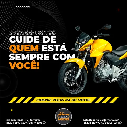 Go Motos: “Cuide de quem está sempre com você” com moto amarela
