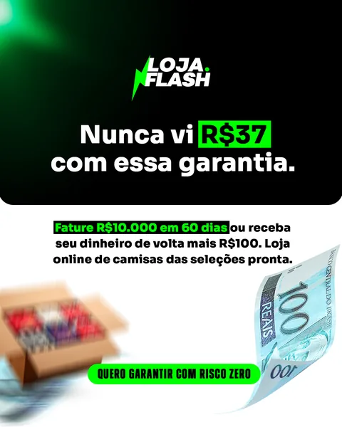 Loja Flash: “Nunca vi R$37 com essa garantia” com caixa de camisas e nota de 100 reais