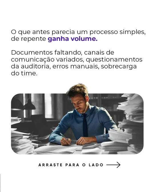 “O que antes parecia um processo simples, de repente ganha volume” com homem cercado de papéis