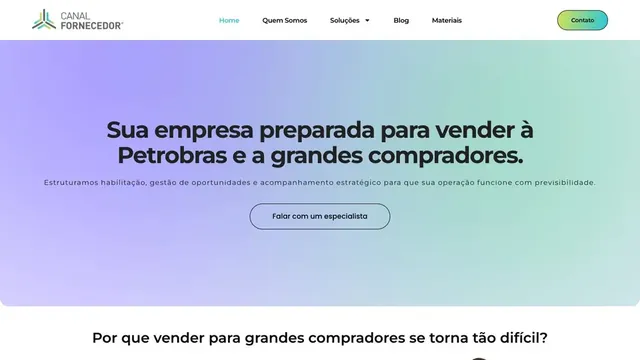 Site Canal Fornecedor